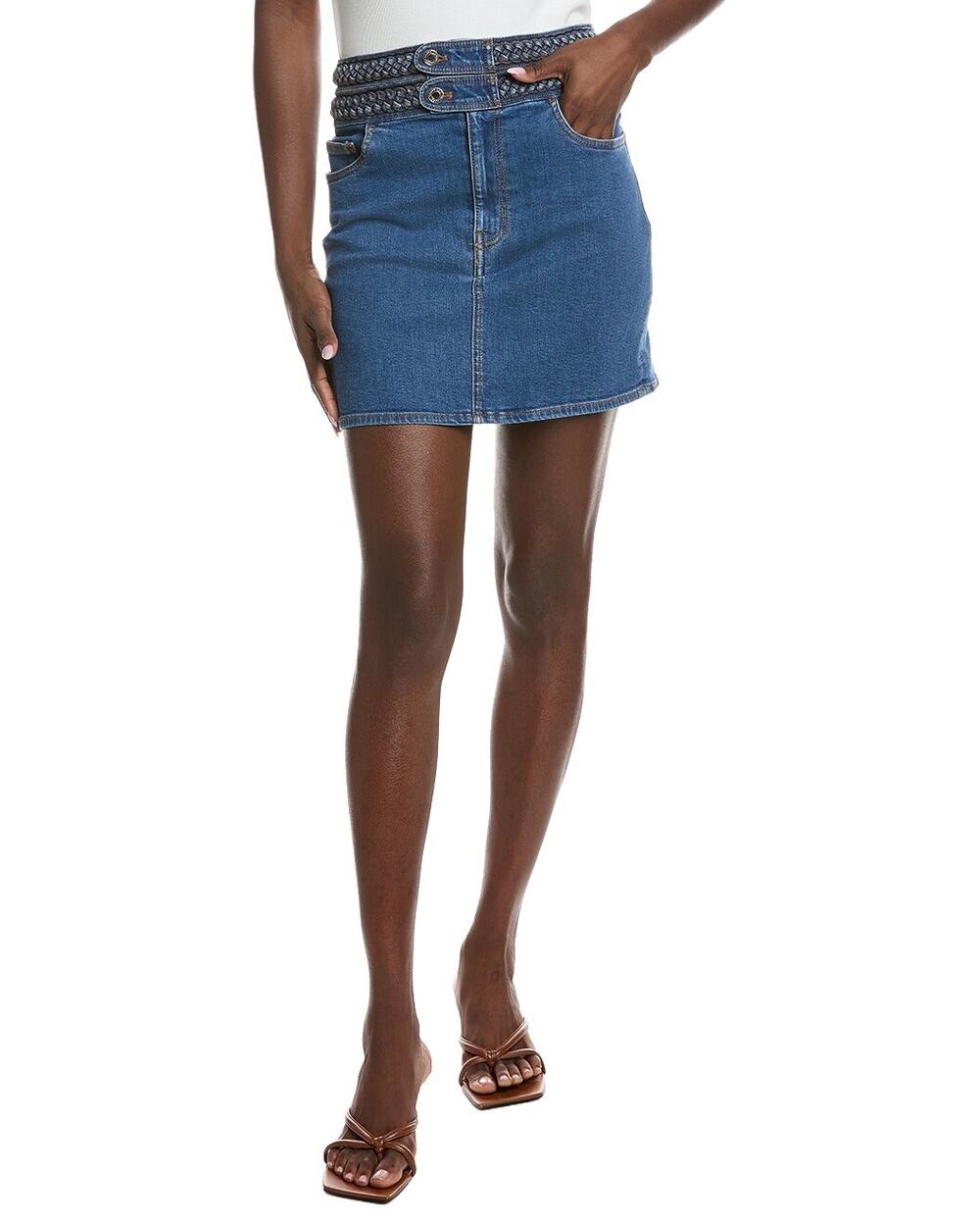NWT Derek Lam 10 Crosby Stella Braided Denim Miniskirt Size 23